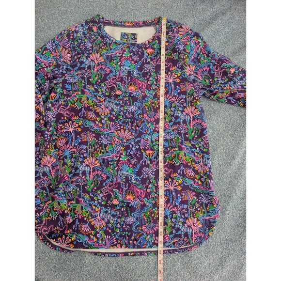 Lilly Pulitzer UPF50+ Luxletic Blythe Pullover Top Purple Colony Conga Size Med - Picture 11 of 12
